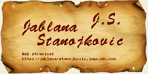 Jablana Stanojković vizit kartica